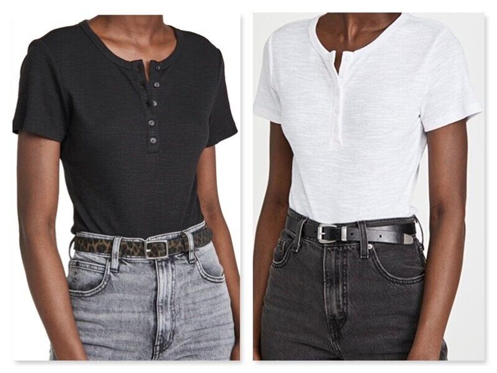 Z SUPPLY Henley Rib Bodysuit Thong WHITE S Small L Large BLACK XS S M Medium NEW